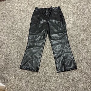 Lulu's Sleek Black Faux Leather Pants